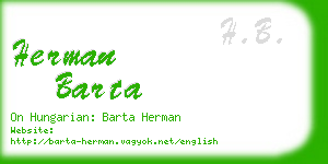 herman barta business card
